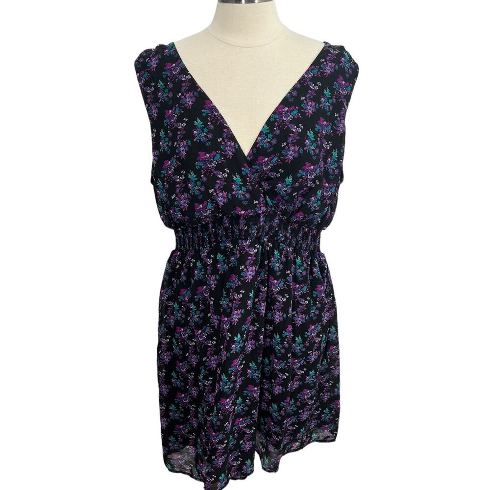TORRID Purple Floral Open Back Dress SZ 2